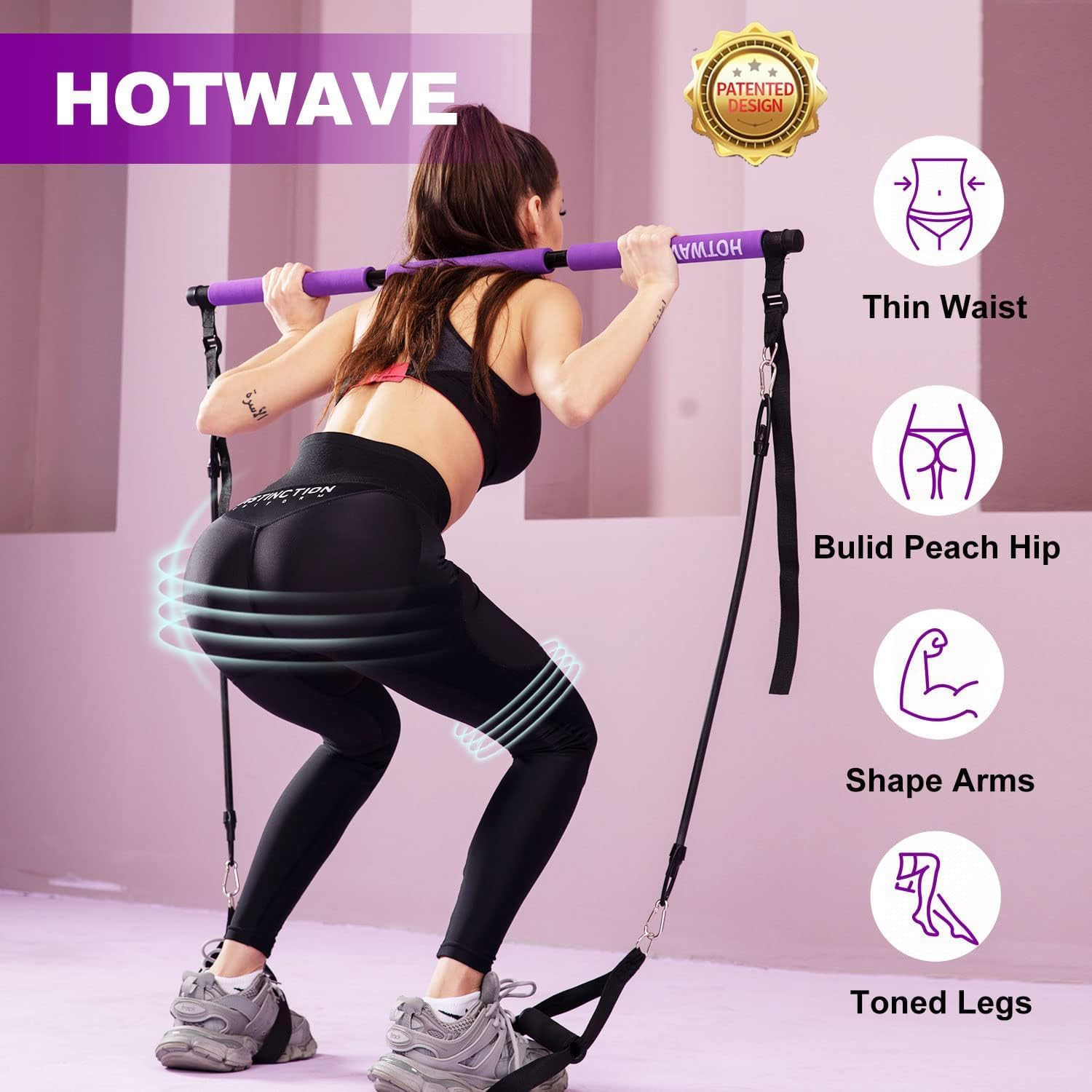 Pilates Bar Kit: Resistance Bands & Ab Roller for Home Gym