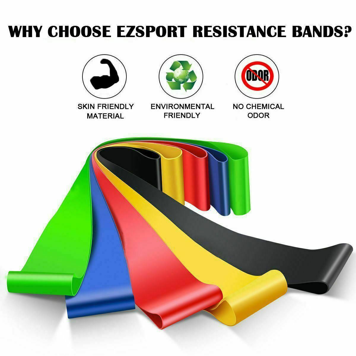 5-Piece Resistance Bands Loop Set: Fitness & Workout Essentials